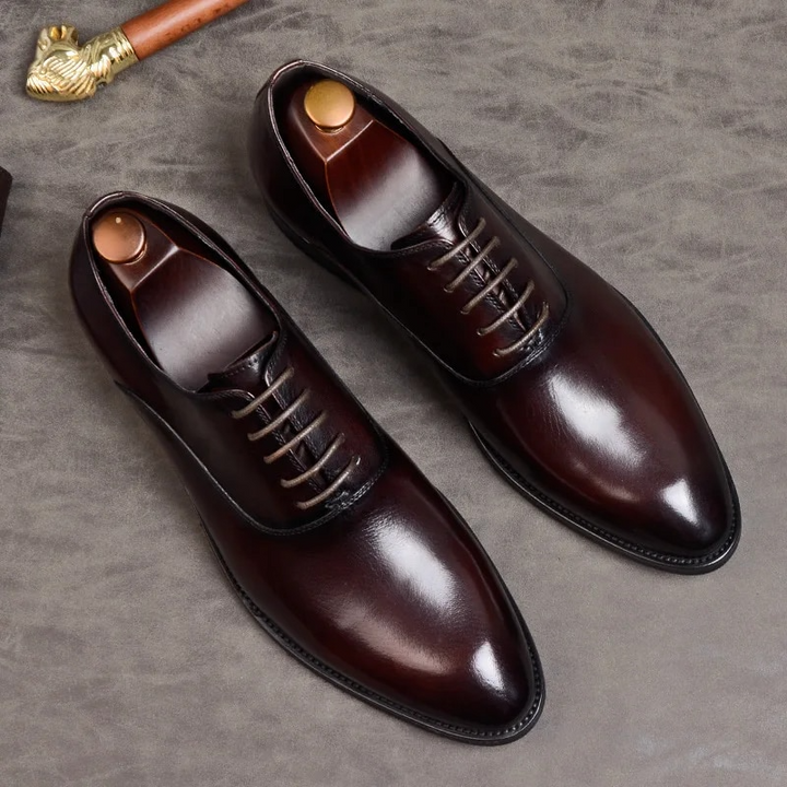 ashour genuine leather oxford dress shoes for men coffee