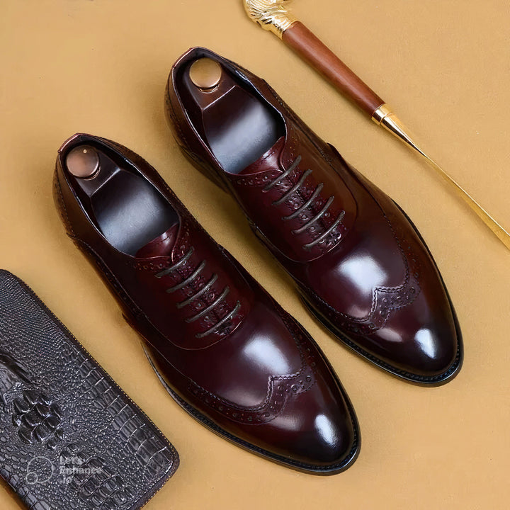 burgundy leather oxford shoes ashour