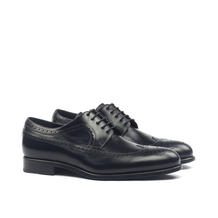 Unique Handcrafted Black Wingtip Oxford w/ Full Brogue by Le Ruux - Ashour Shoes