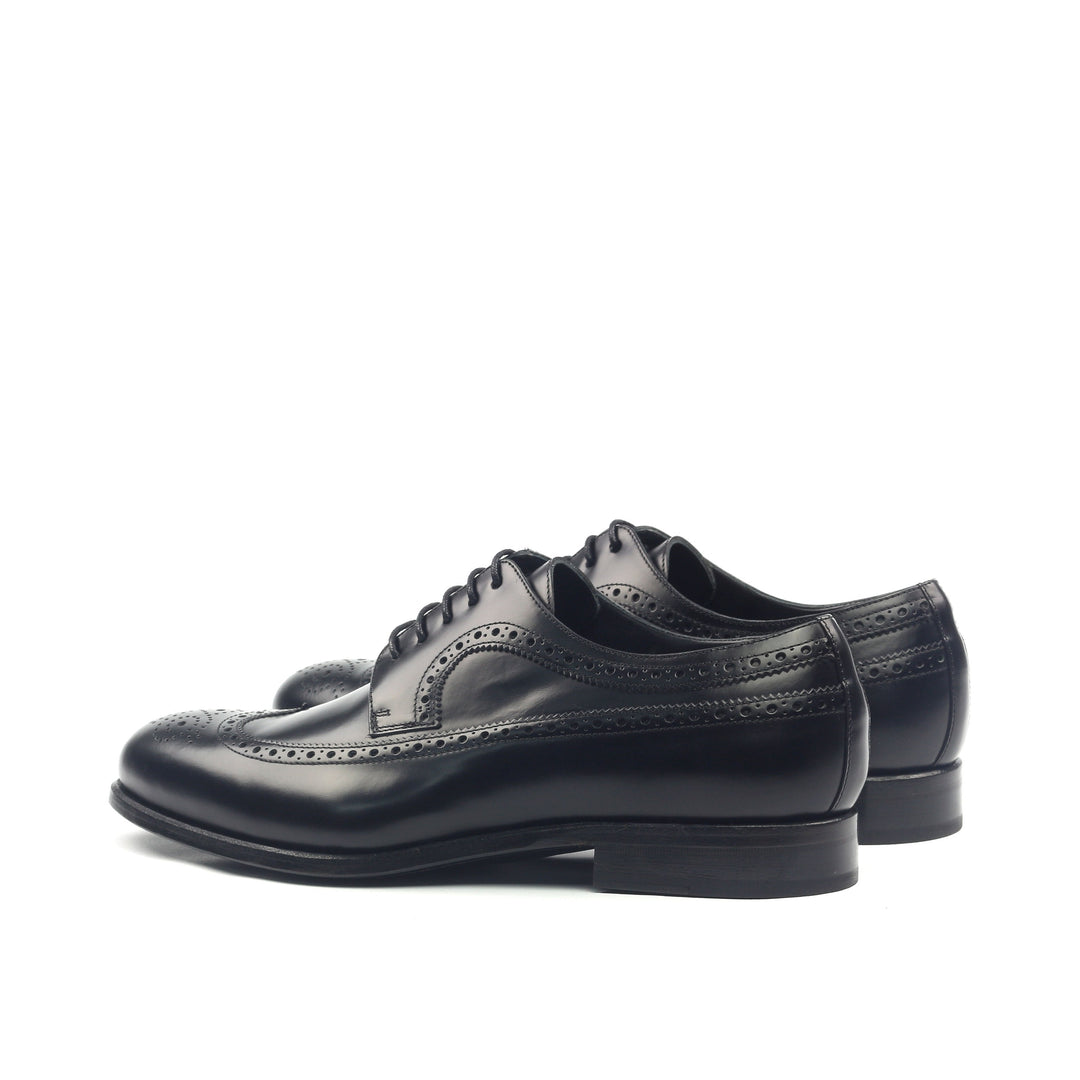 Unique Handcrafted Black Wingtip Oxford w/ Full Brogue by Le Ruux - Ashour Shoes