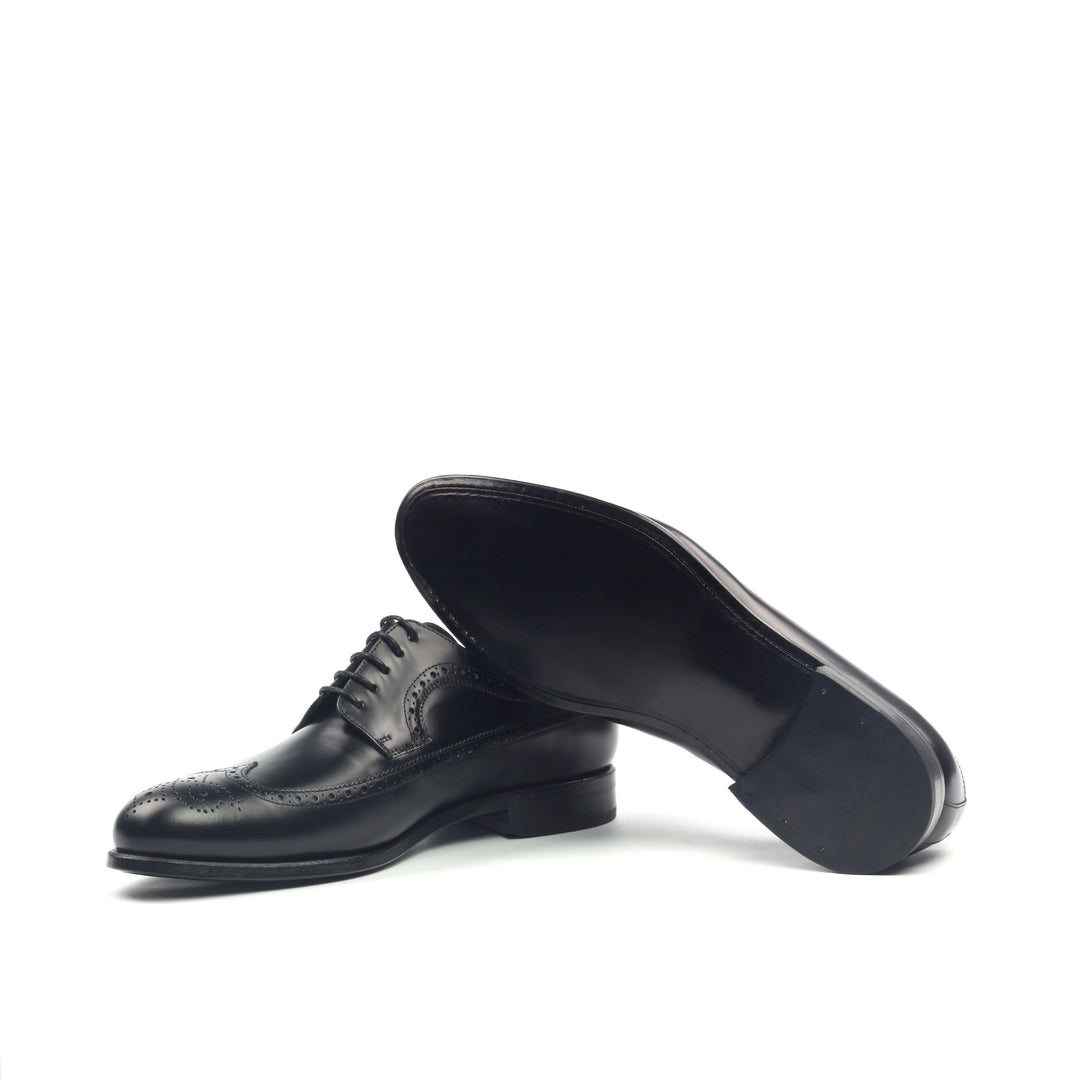 Unique Handcrafted Black Wingtip Oxford w/ Full Brogue by Le Ruux - Ashour Shoes