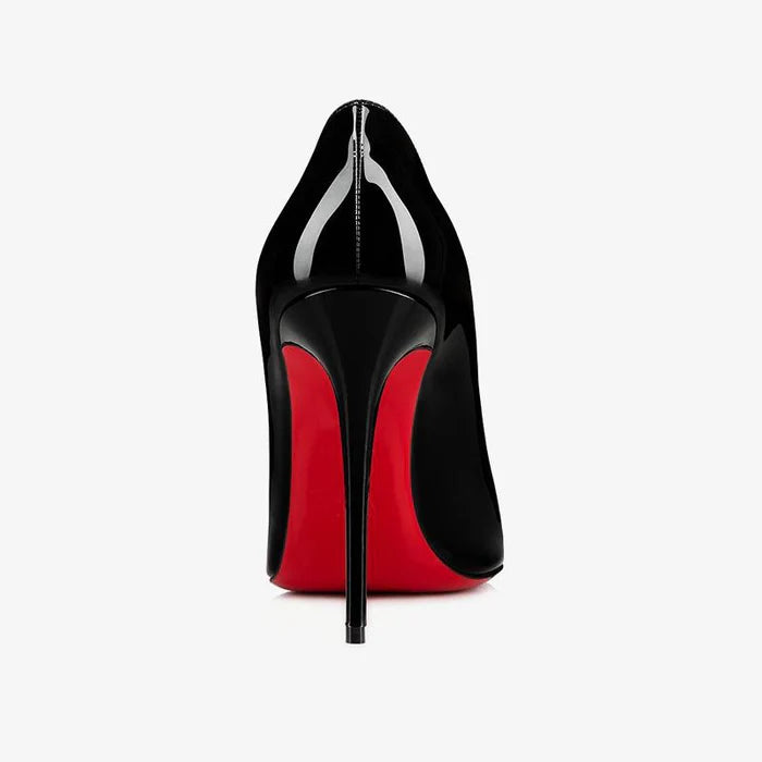 The POX - Leather High Heel Red Bottoms Stiletto Pumps Women's 8-12CM - Ashour Shoes