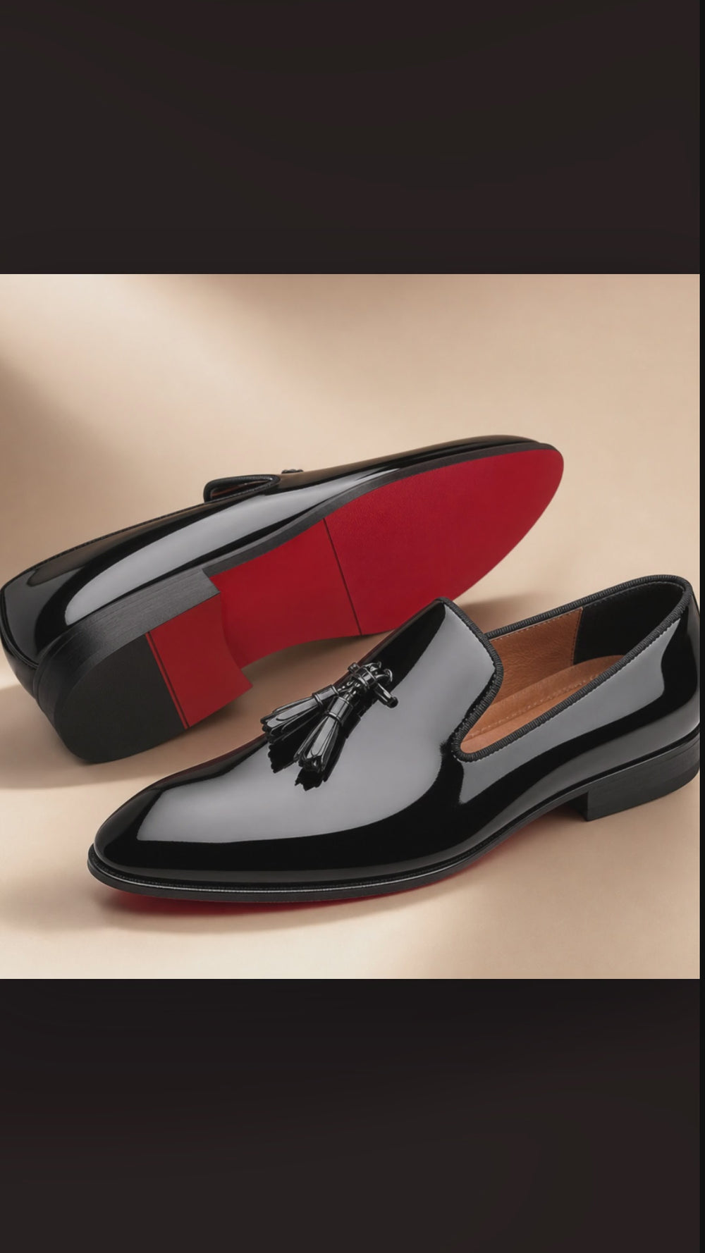 Rossi P3 red-bottom patent tassel loafers: product video