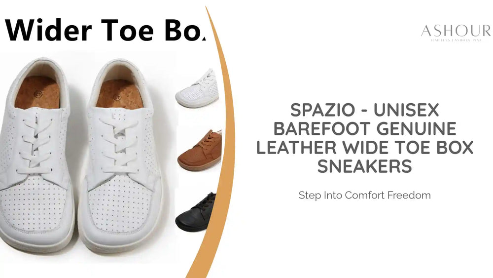 Spazio - Unisex Barefoot Genuine Leather wide toe box Sneakers by@Outfy