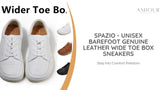 Spazio - Unisex Barefoot Genuine Leather wide toe box Sneakers by@Outfy