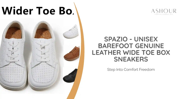 Spazio - Unisex Barefoot Genuine Leather wide toe box Sneakers by@Outfy