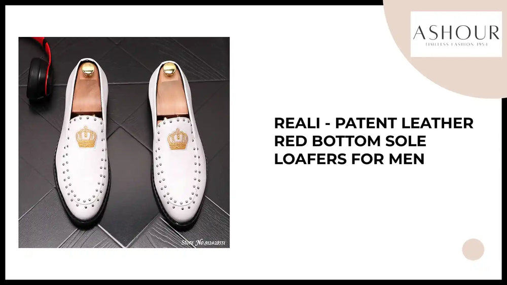 Reali - patent leather red bottom sole loafers for men by@Outfy