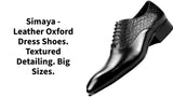 simaya - leather oxford dress shoes. textured detailing. Big sizes. by@Outfy