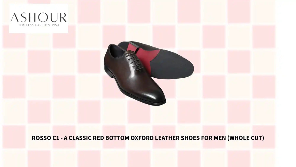 Rosso C1 - A classic red bottom oxford leather shoes for men (whole cut) by@Outfy