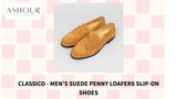 Classico - Men's Suede Penny Loafers Slip-On Shoes by@Outfy