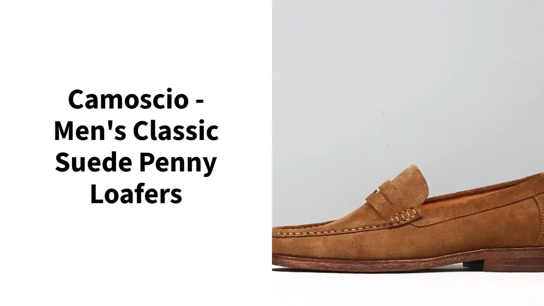 Camoscio - Men's Classic Suede Penny Loafers by@Outfy
