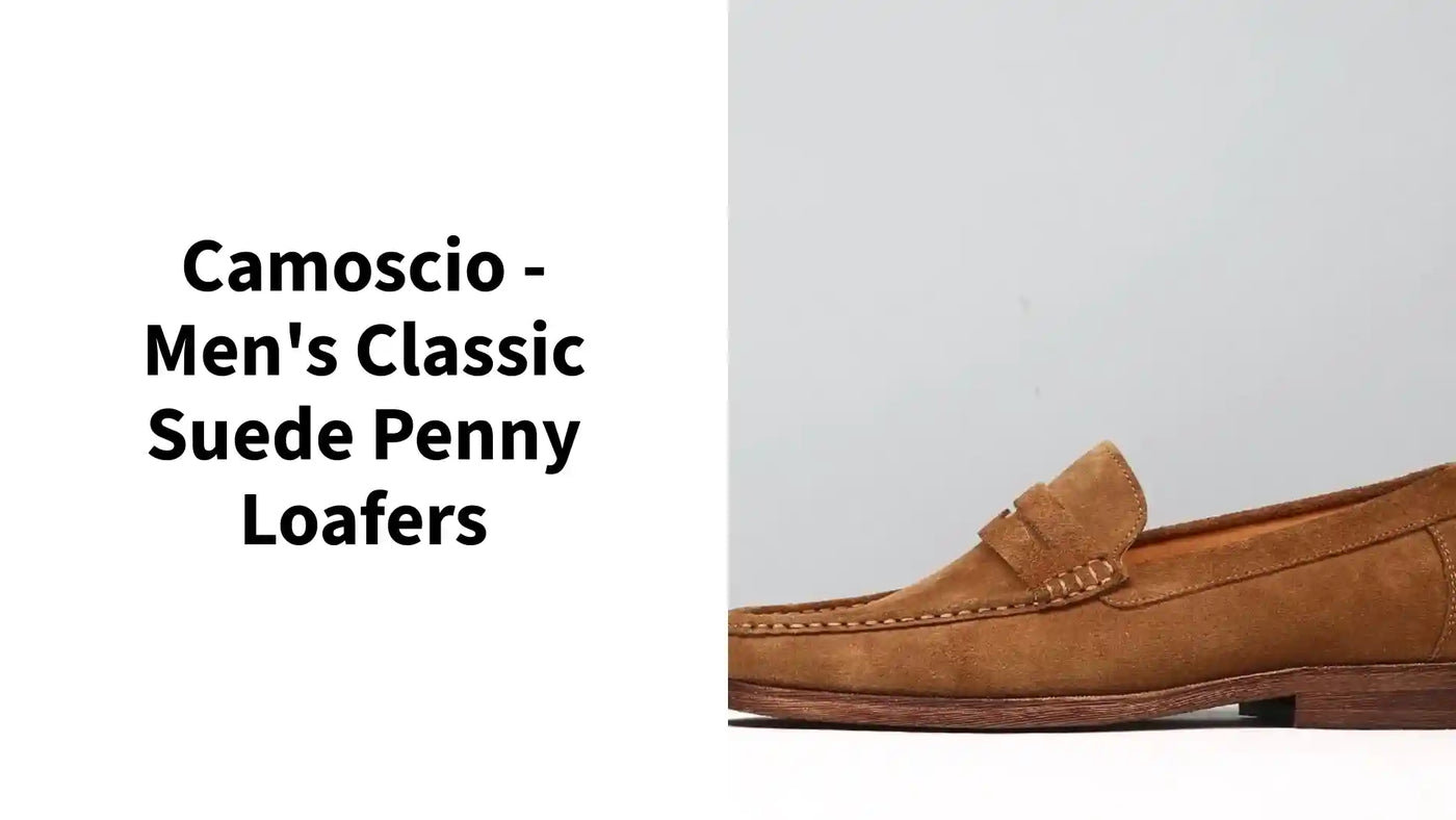 Camoscio - Men's Classic Suede Penny Loafers by@Outfy
