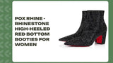 POX Rhine - Rhinestone High-heeled Red bottom booties for women by@Outfy