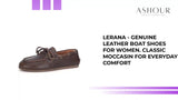 Lerana - Genuine Leather Boat Shoes for Women. Classic Moccasin for Everyday Comfort by@Outfy