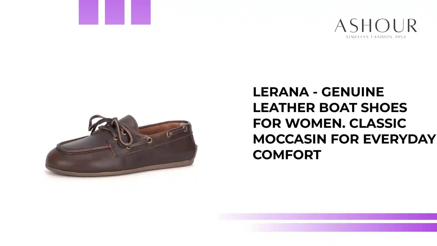 Lerana - Genuine Leather Boat Shoes for Women. Classic Moccasin for Everyday Comfort by@Outfy