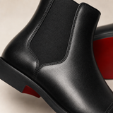 Roma red-bottom leather Chelsea boots for men - detail product shot