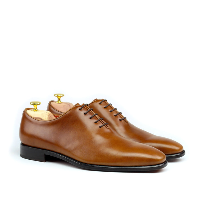 EPICTETUS - Unique Handcrafted Golden Brown Wholecut Oxford Formal Dress Shoes by Le Ruux - Ashour Shoes