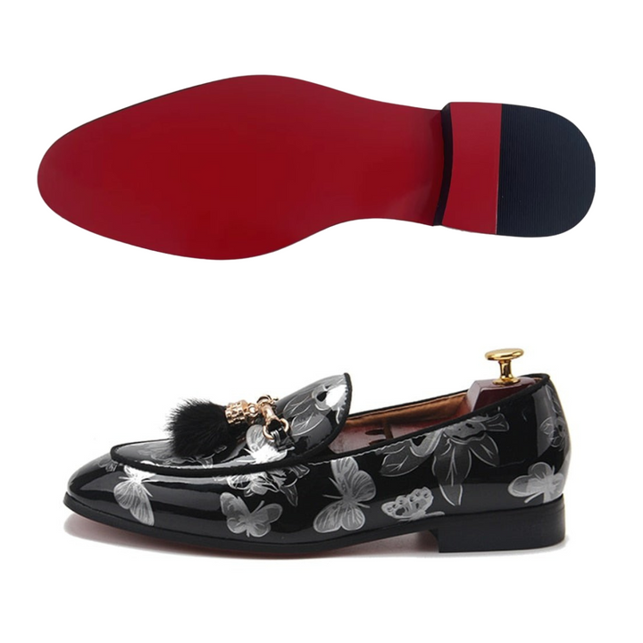 Ustel Luxx - Luxury Patent Leather Red bottom Loafers for Men - Ashour Shoes