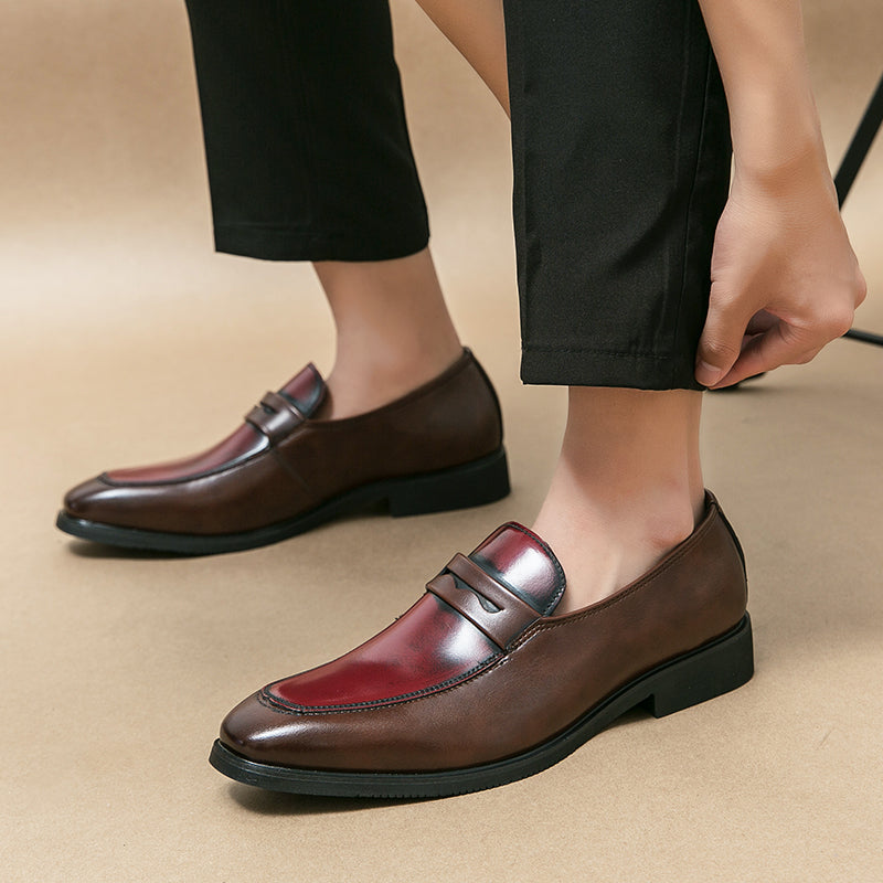 il Diavolo  - Handmade Red Leather Loafers Shoes for Men