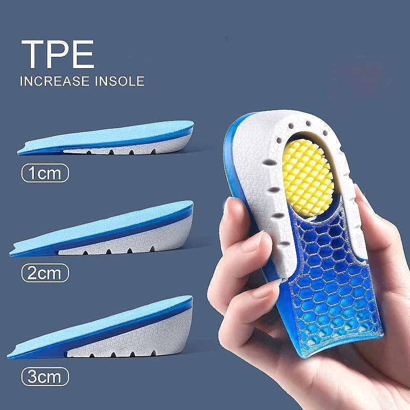 Honeycomb cushioned Invisible Heightening Insole - Compact Height inserts