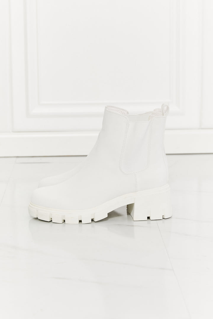 Work For It - Matte Lug Sole Chelsea Boots in White