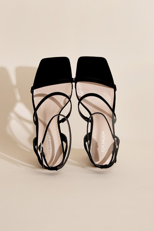 DEVIN - ANKLE STRAP Elegant Heel Black Sandals For Women