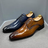 The Ardito - Men's Elegant Leather Oxford Dress Shoes (Whole Cut) - Ashour Shoes