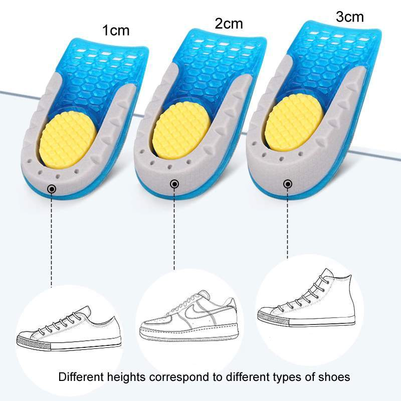 Honeycomb cushioned Invisible Heightening Insole - Compact Height inserts