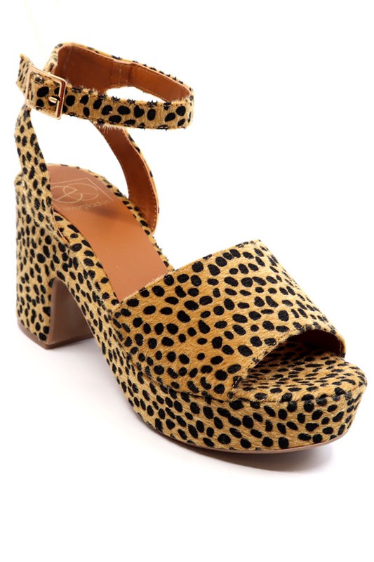 Tina - Cheetah Imprint Platform Sandals for Women