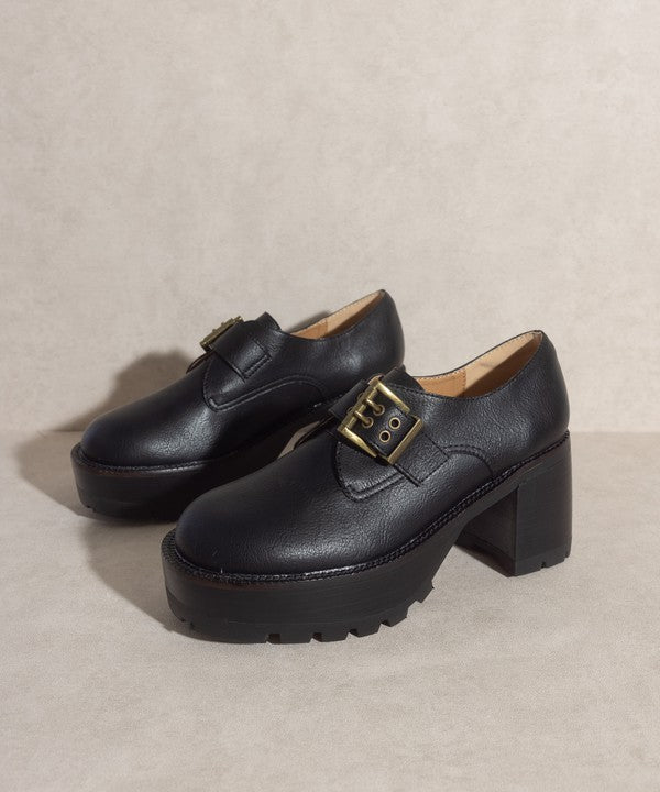 Sarah - Buckled Platform Loafers For women