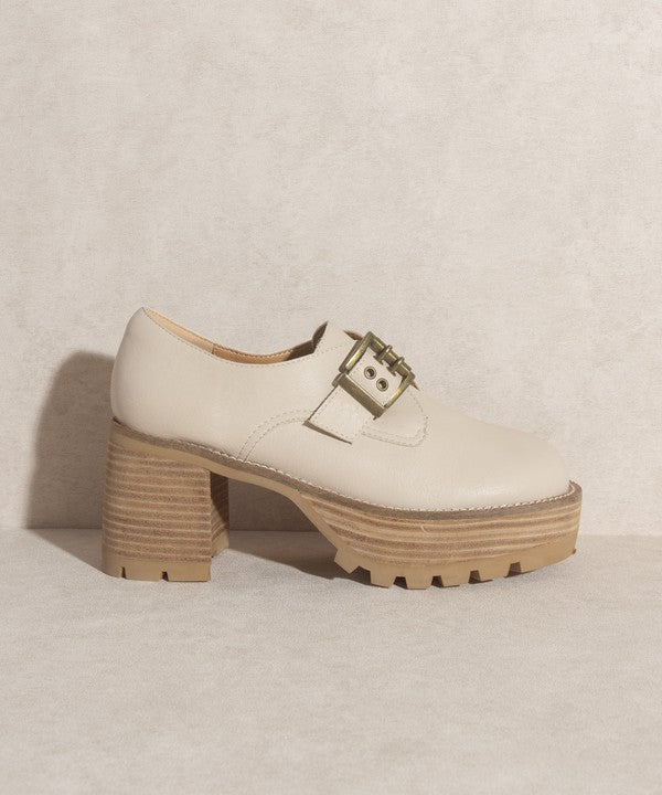 Sarah - Buckled Platform Loafers For women - Ashour Shoes