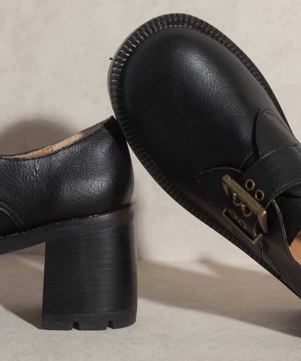 Sarah - Buckled Platform Loafers For women