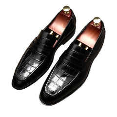 il Milanino - Elegant leather alligator print Loafers (Crocodile pattern) - Ashour Shoes
