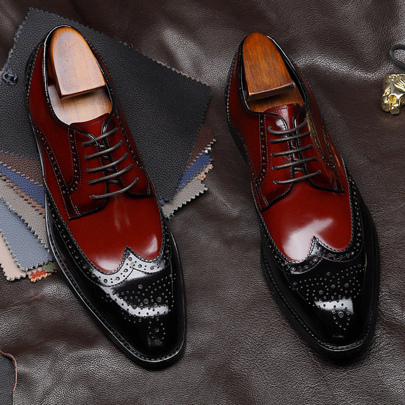Ashour's Angelo - Leather Derby Wingtip Dress Shoes