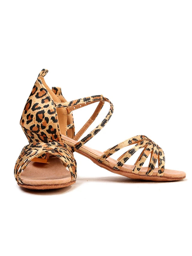 Shall We® Leopard Women‘s Satin Latin Shoes