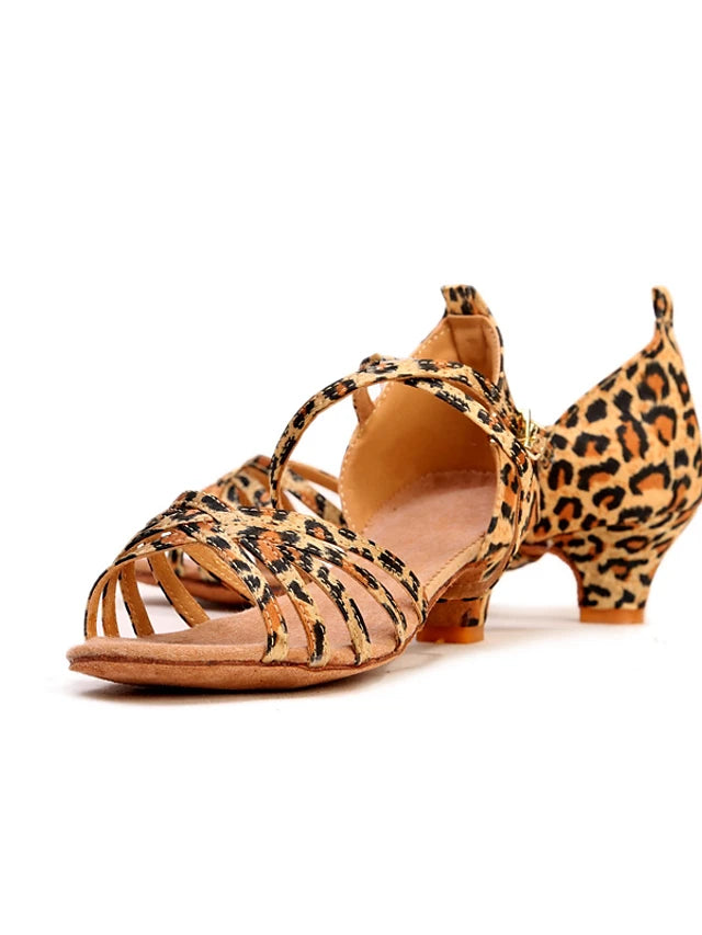 Shall We® Leopard Women‘s Satin Latin Shoes - Ashour Shoes