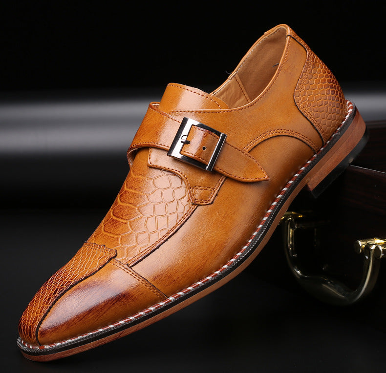 Single Buckle - Men's Monkstrap Leather Dress shoes - Ashour Shoes