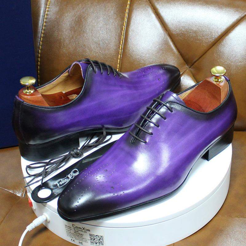 The Ardito - Men's Elegant Leather Oxford Dress Shoes (Whole Cut) - Ashour Shoes