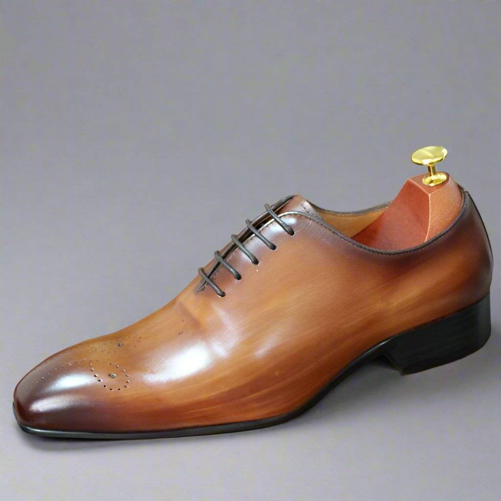 The Ardito - Men's Elegant Leather Oxford Dress Shoes (Whole Cut) - Ashour Shoes