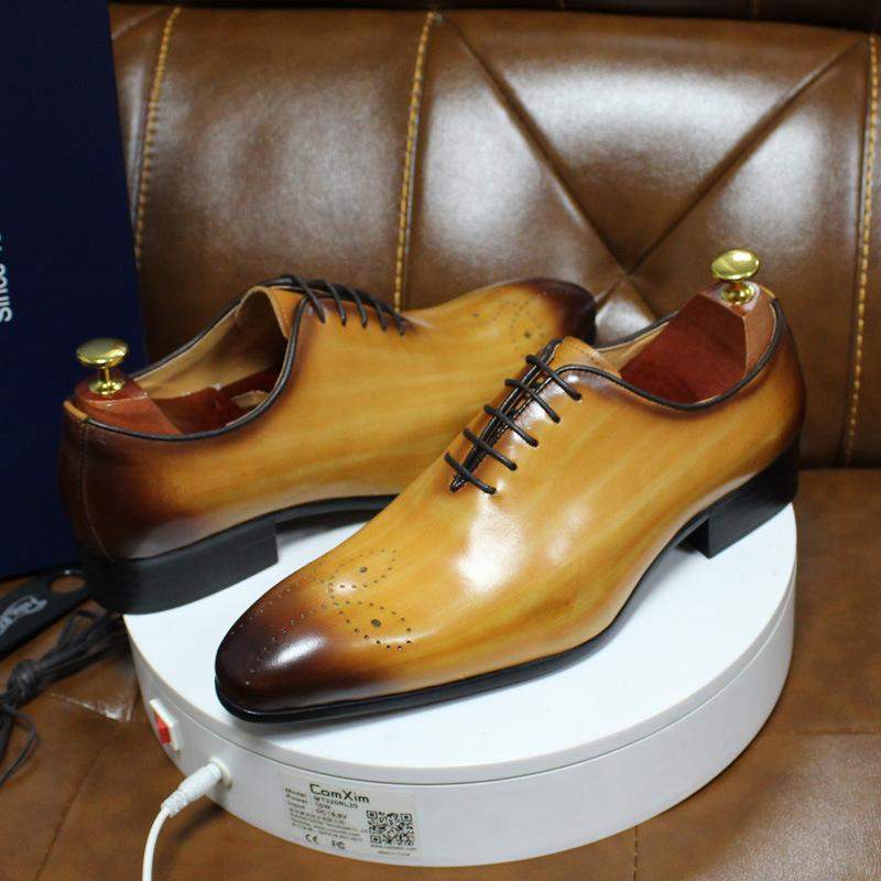 The Ardito - Men's Elegant Leather Oxford Dress Shoes (Whole Cut) - Ashour Shoes