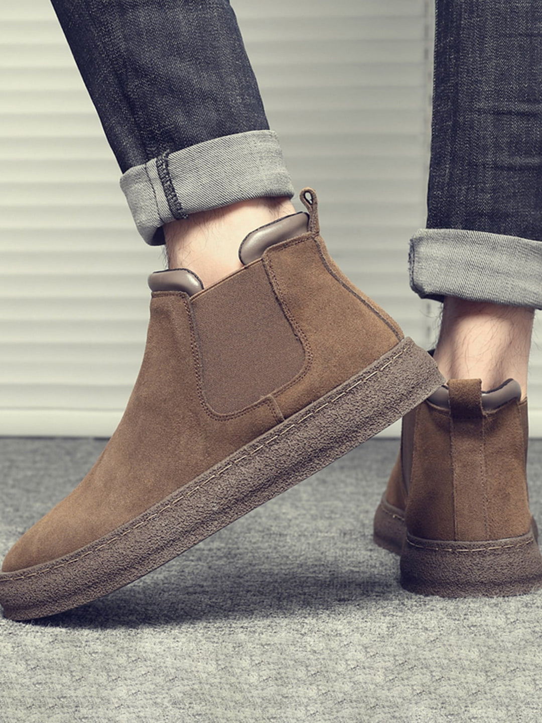 il Minimo - Men's Minimalist Slip On Chelsea Boots