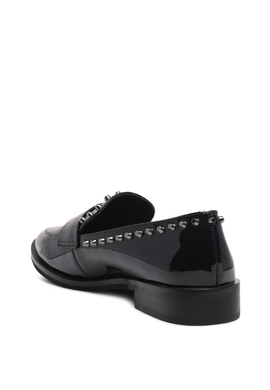 Emigliano - Shiny Black Penny Loafers for women