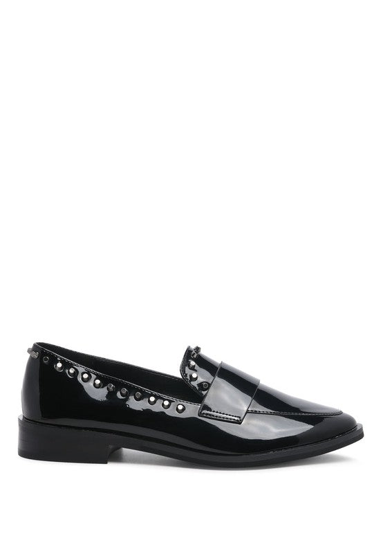 Emigliano - Shiny Black Penny Loafers for women