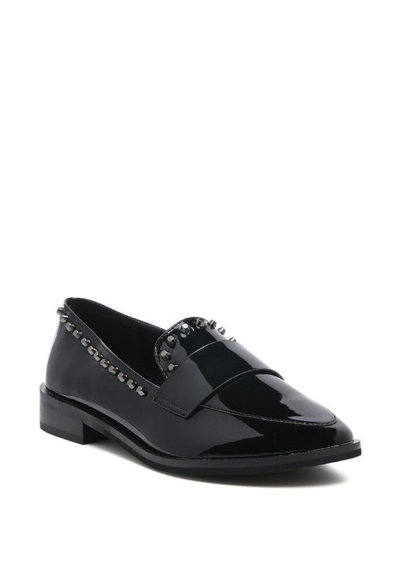 Emigliano - Shiny Black Penny Loafers for women