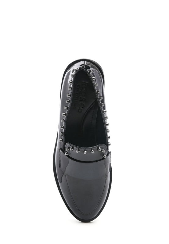 Emigliano - Shiny Black Penny Loafers for women