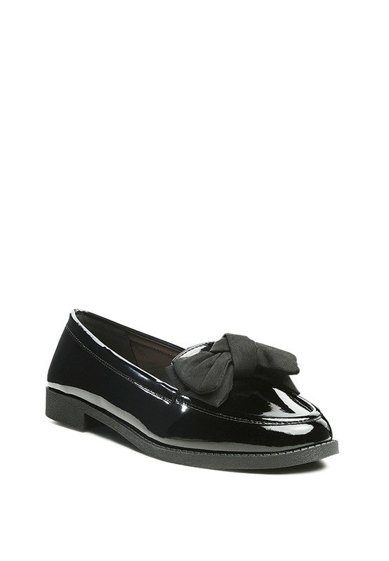 Fiocco - BOW TIE PATENT LOAFERS For women