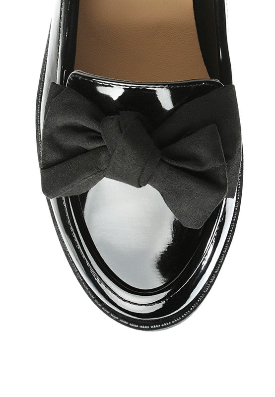 Fiocco - BOW TIE PATENT LOAFERS For women