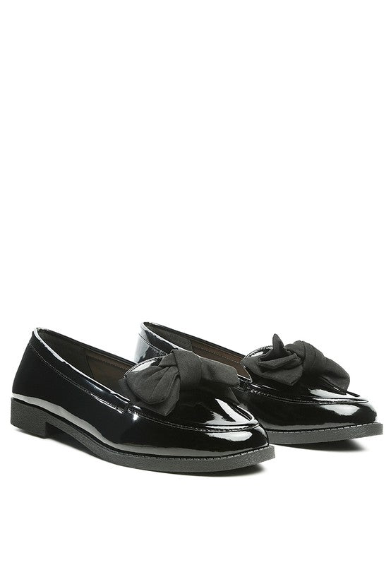 Fiocco - BOW TIE PATENT LOAFERS For women - Ashour Shoes