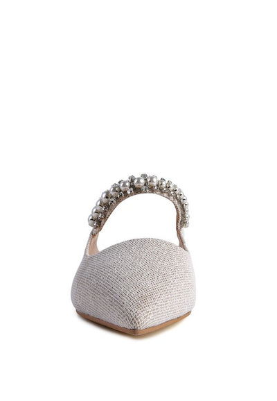GEODE Mary Jane Cutout Embellished Mules For Women
