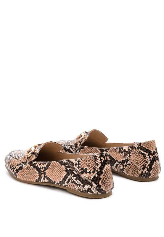 Londra - crocodile pattern TEXTURED METAL Buckle LOAFERS for women